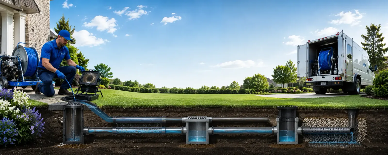 Outdoor drain cleaning information for Many, LA
